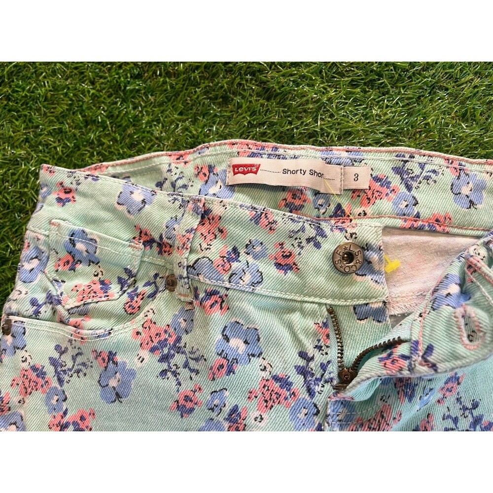 Levi’s Floral Shorty Shorts Womens Size 3 High Rise Cute Summer Festival Junior - Picture 6 of 7